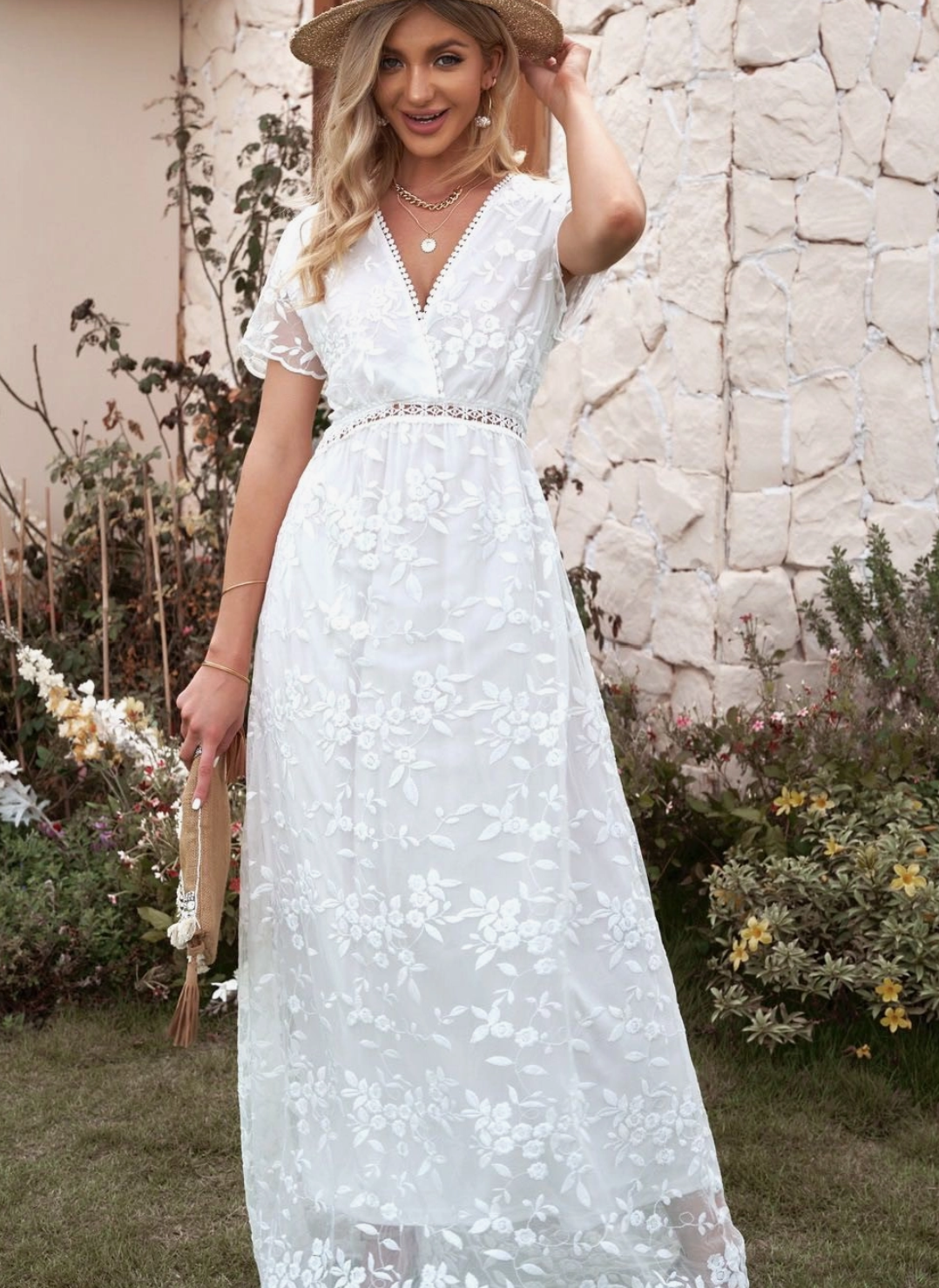 White Lace Maxi Dress - The Midwest Closet Collection